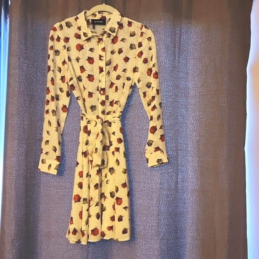 The Kooples Silk rose and polka-dot dress